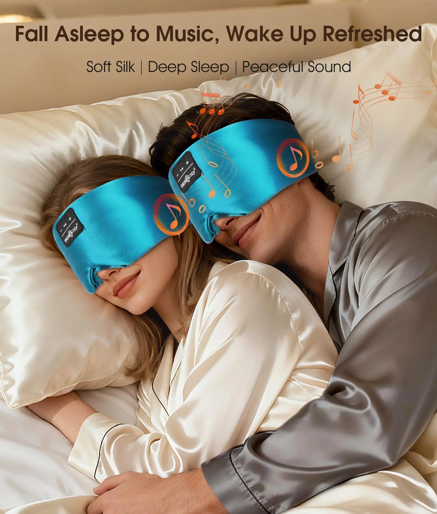 MUSICOZY Side Sleeper’S Dream: Silk Bluetooth 5.4 Sleep Mask & Headphones, Sleep Mask，Total Blackout, Perfect for Travel & Restful Sleep,Summerwins,Dealsforyoudays,Father'S Day