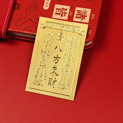 3D Metallic Gold-Tone Fengshui Talisman Sticker - Attract Wealth & Abundance for Mobile Phone Cases (4.4x6.6cm) - Stylish Coastal Sohochic Accessory