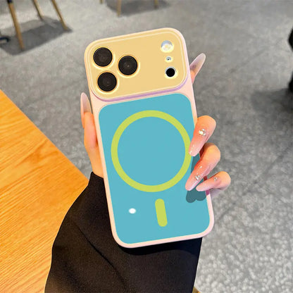 Dopamine Contrast Color Newly Upgraded with Magnetic Suction Suitable for Iphone17 16 15 14 13 plus Pro Max Magnetic Phone Case Contrast Color Full Lens Protection Compatible with Iphone 17 Pro Max Magnetic Phone Case No Paint Peeling, Anti-Fall An-Xs9527