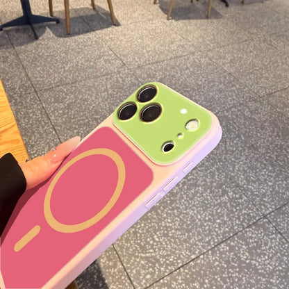 Dopamine Contrast Color Newly Upgraded with Magnetic Suction Suitable for Iphone17 16 15 14 13 plus Pro Max Magnetic Phone Case Contrast Color Full Lens Protection Compatible with Iphone 17 Pro Max Magnetic Phone Case No Paint Peeling, Anti-Fall An-Xs9527