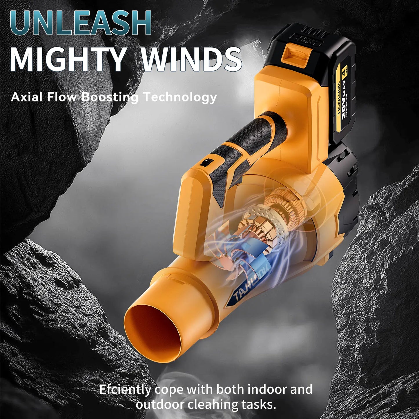 Tanlook Cordless Lithium Battery Blower - 26000 RPM Super Power, 4.0Ah Batteries, Lightweight Portable Handheld Blower, Leaf & Dust Removal, User-Friendly Outdoor Gadget, Garden Tool, Father'S Day Gift, Portable Handheld Blowers