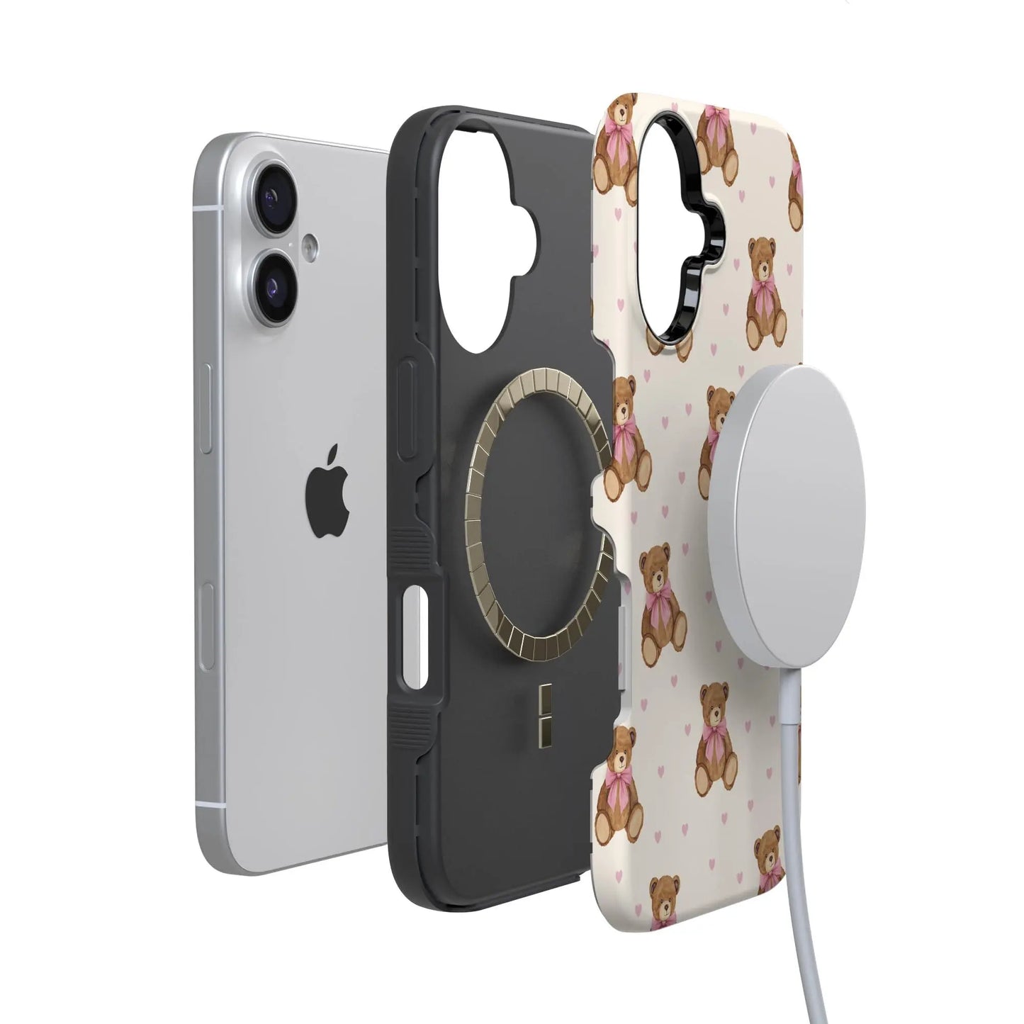 Casely iPhone 17 Case - Cuddle Up Teddy Bear Design | Bold Protection & MagSafe Compatible
