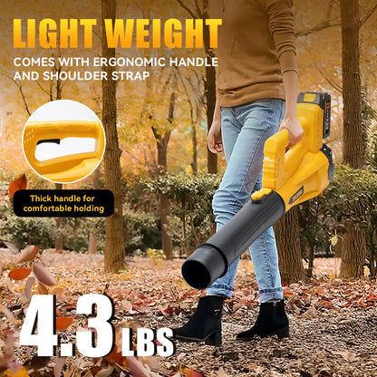 Cordless Leaf Blower Battery Powered Handheld, 150 MPH Electric Leaf Blower Includes 20V MAX 1 or 2 4.0AH Battery & Fast Charger, Lightweight Lawn Blower High Speed Lawn Blower for Garden Yard Cleanup, Leaves& Debris & Snow, Patio Air Blower Powerful
