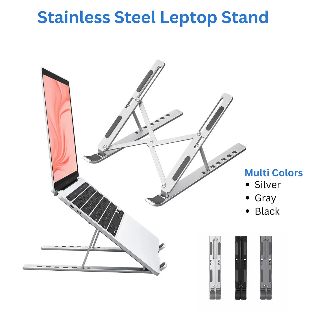 Laptop Stand for Desk – 7-Level Adjustable Ergonomic Laptop Riser with Storage Bag | Fits 10"–16" Macbook Air/Pro, HP, Dell, Lenovo & More
