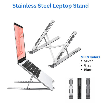 Laptop Stand for Desk – 7-Level Adjustable Ergonomic Laptop Riser with Storage Bag | Fits 10"–16" Macbook Air/Pro, HP, Dell, Lenovo & More