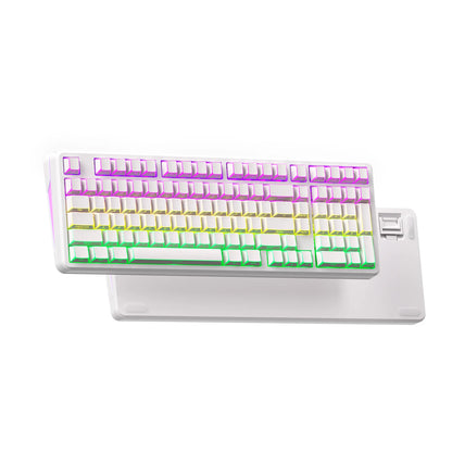 XVX M98 Tri-Mode Wireless Mechanical Keyboard with Number Pad, Bt5.0/2.4Ghz/Usb-C, Pre-Lubed Switches, Gasket Structure, Hot Swappable Custom Creamy Keyboard, 8000Mah, Gaming Keyboard, Office Keyboard, RGB Backlit, Keyboard for Work Tiktokshopbacktoschoo