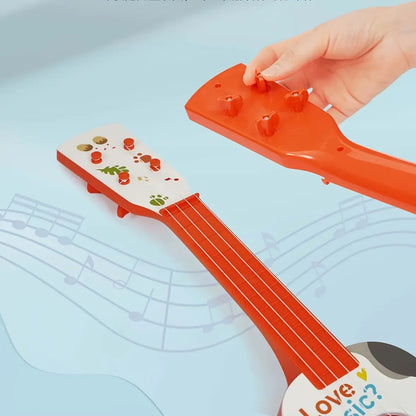 Kids' ABS Plastic Ukulele-Shape Music Toy, Mini Playable Educational Musical Instrument, Party Supplies, Birthday Christmas Gift