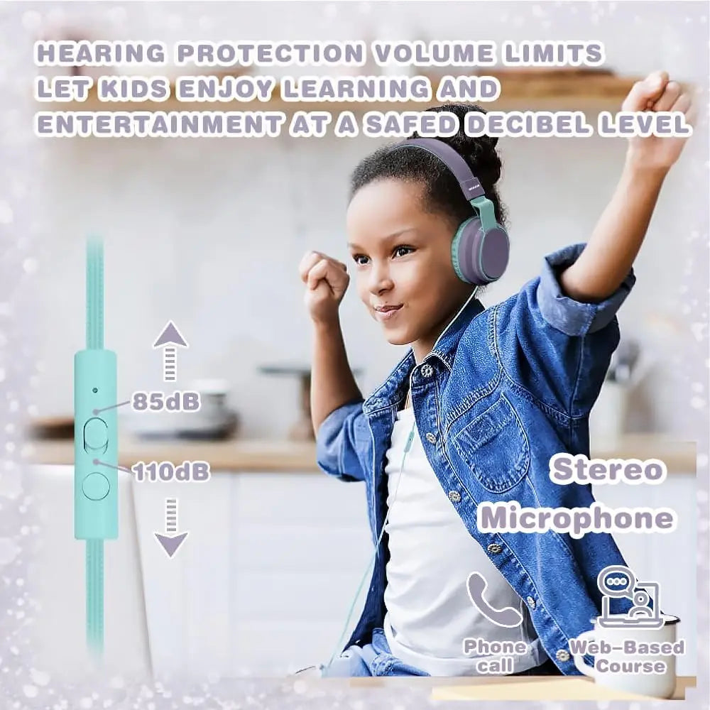 MIDOLA H01 Wired Over-Ear Gaming Headphones - Hi-Fi Audio, Active Noise Cancellation, Dual Mic, Folding Design, Extended Wear Comfort for Students, Daily Commute