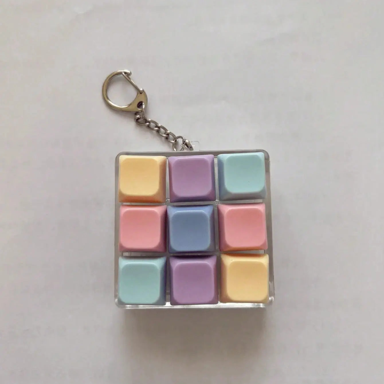 9-Button Cube Stress Relief Keychain - Creative Gothic Y2K Style Fidget Toy for Bags and Car Keys, Ideal Birthday Gift and Party Favor