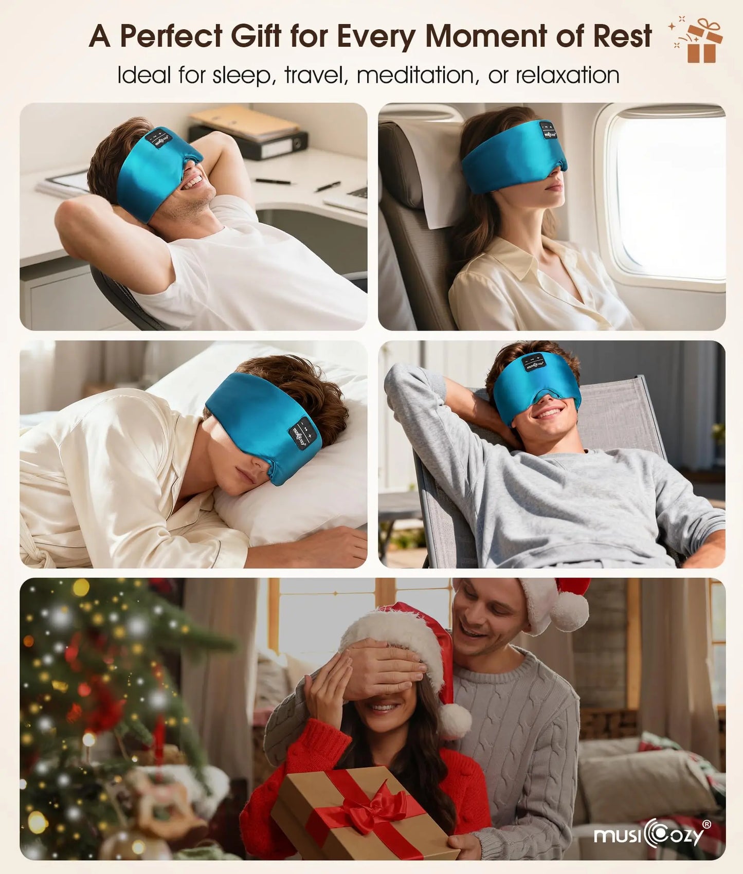 MUSICOZY Side Sleeper’S Dream: Silk Bluetooth 5.4 Sleep Mask & Headphones, Sleep Mask，Total Blackout, Perfect for Travel & Restful Sleep,Summerwins,Dealsforyoudays,Father'S Day