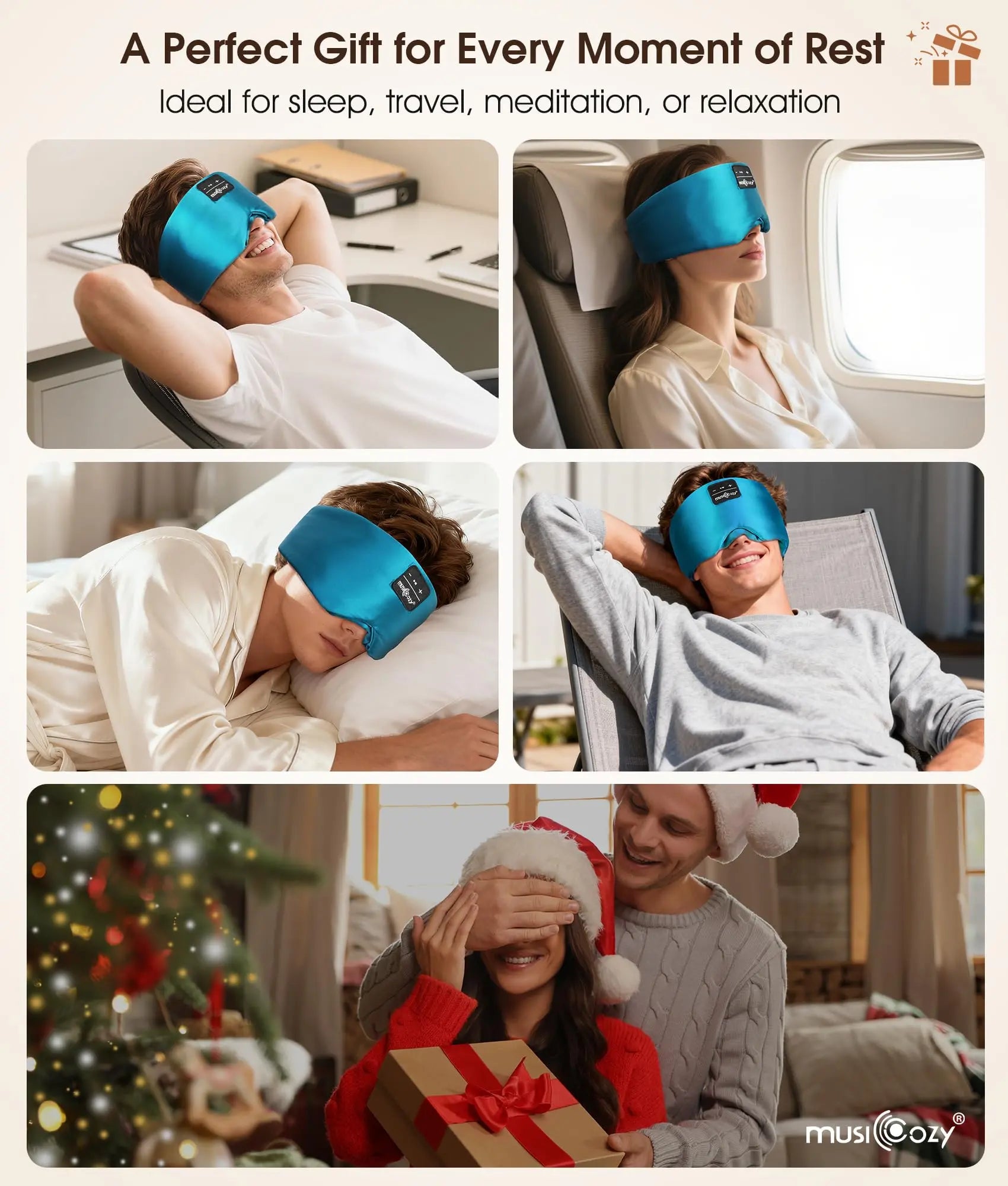 MUSICOZY Side Sleeper’S Dream: Silk Bluetooth 5.4 Sleep Mask & Headphones, Sleep Mask，Total Blackout, Perfect for Travel & Restful Sleep,Summerwins,Dealsforyoudays,Father'S Day