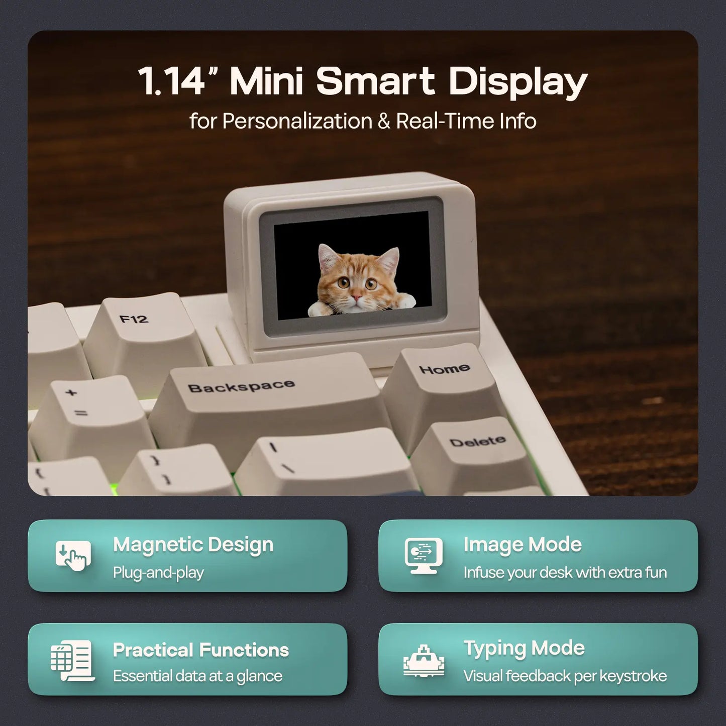 EPOMAKER RT98 Creative Modular Retro Gaming Keyboard with Detachable Mini TV Hot Swap Tri-Mode BT/2.4G/USB-C Custom Driver RGB Backlit PBT Keycap for Win/Mac Computers & Office Equipment Keyboards Creamy Keyboard Back to School Shopping, Pbt Keycaps, Deta