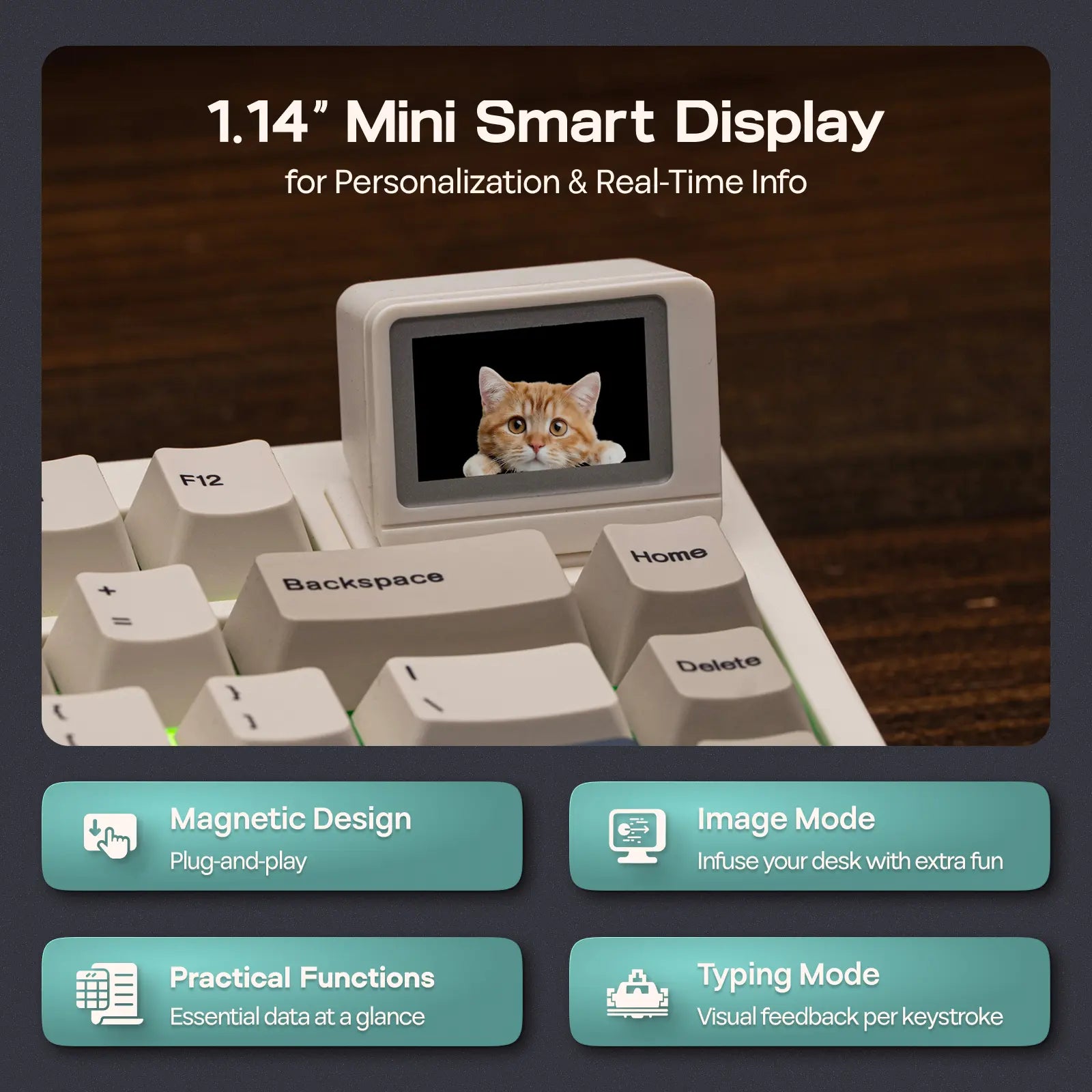 EPOMAKER RT98 Creative Modular Retro Gaming Keyboard with Detachable Mini TV Hot Swap Tri-Mode BT/2.4G/USB-C Custom Driver RGB Backlit PBT Keycap for Win/Mac Computers & Office Equipment Keyboards Creamy Keyboard Back to School Shopping, Pbt Keycaps, Deta