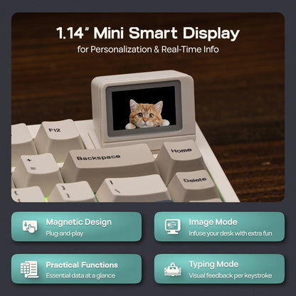 EPOMAKER RT98 Creative Modular Retro Gaming Keyboard with Detachable Mini TV Hot Swap Tri-Mode BT/2.4G/USB-C Custom Driver RGB Backlit PBT Keycap for Win/Mac Computers & Office Equipment Keyboards Creamy Keyboard Back to School Shopping, Pbt Keycaps, Deta