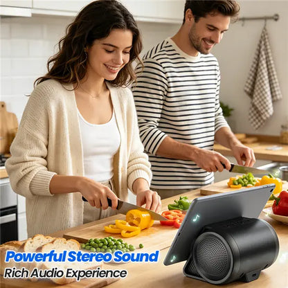 XHJ Portable Wireless BT Speaker with 3-In-1 Mobile Phone Mount, USB-C Compatible Audio Device, Fits Smartphones/Tablets, for Home & Car Use, Ideal Gift for Family, Bluetooth Speaker