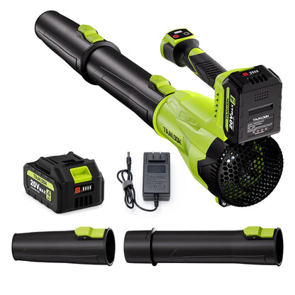 TANLOOK HC2 High-Power Electric Leaf Blower - 580 CFM Power, 160 MPH, 2×4Ah Batteries Included, Adjustable Speed, High Airflow for Leaves & Snow on Outdoor Surfaces, Ideal Garden Tool for Autumn/Winter Care, 580Cfm Power