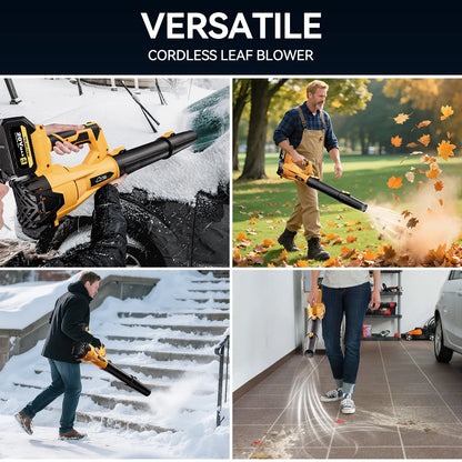 TANLOOK HC2 High-Power Electric Leaf Blower - 580 CFM Power, 160 MPH, 2×4Ah Batteries Included, Adjustable Speed, High Airflow for Leaves & Snow on Outdoor Surfaces, Ideal Garden Tool for Autumn/Winter Care, 580Cfm Power