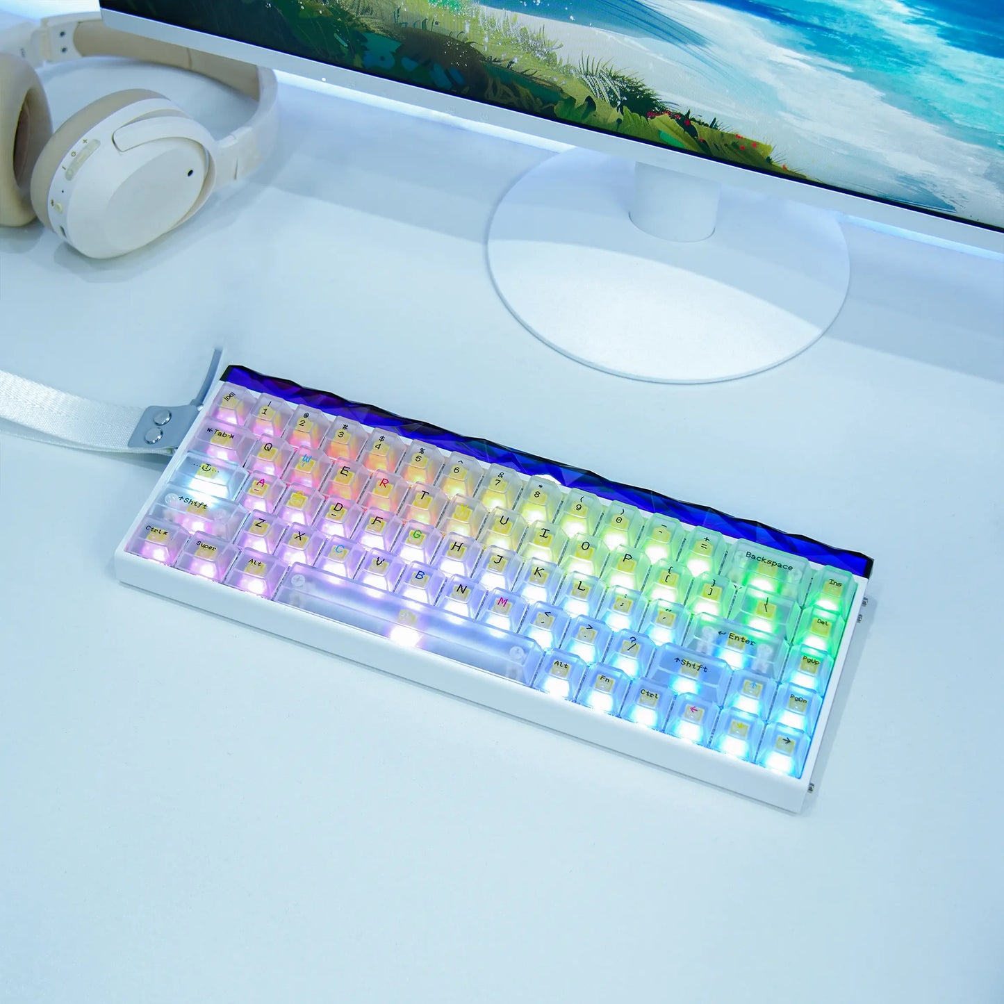 [New]Aula Hero 68 Wired Hall Effect Magnetic Switch Mechanical Gaming Keyboard, Tri-Mode Side Engraved Keycap 65% Layout,Rt 0.01, Extreme Response, RGB Backlit, Web Driver, 8K Returns, Hot Swappable E-Sport Gaming Accessories PC Accessories Computer Perip