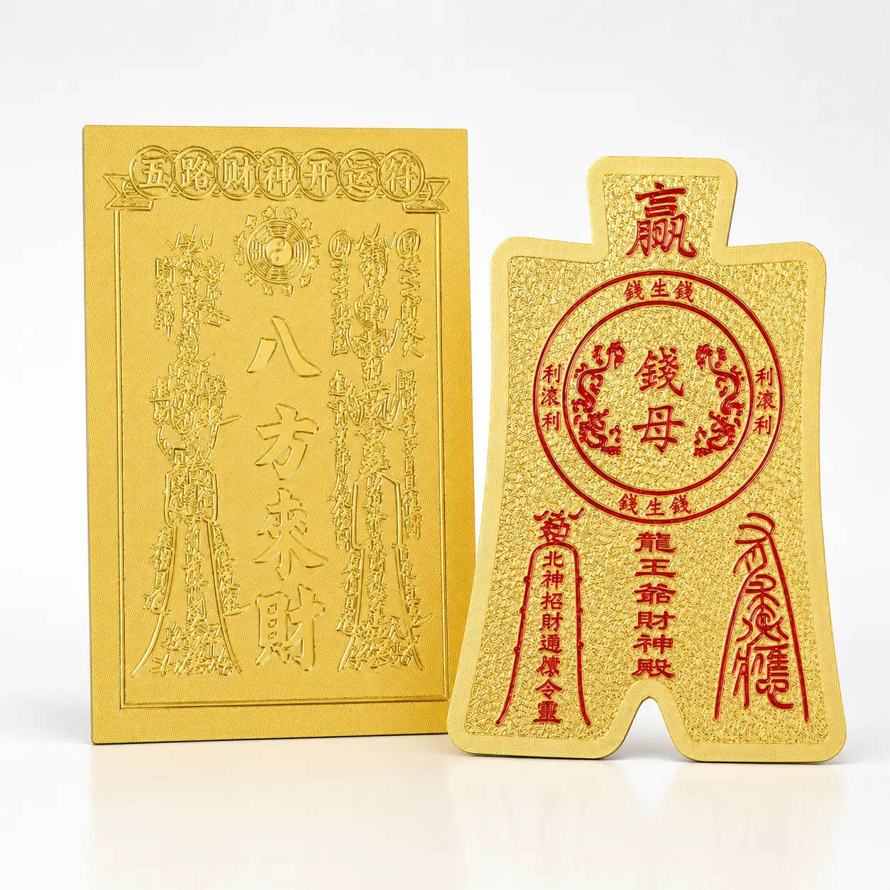 3D Metallic Gold-Tone Fengshui Talisman Sticker - Attract Wealth & Abundance for Mobile Phone Cases (4.4x6.6cm) - Stylish Coastal Sohochic Accessory