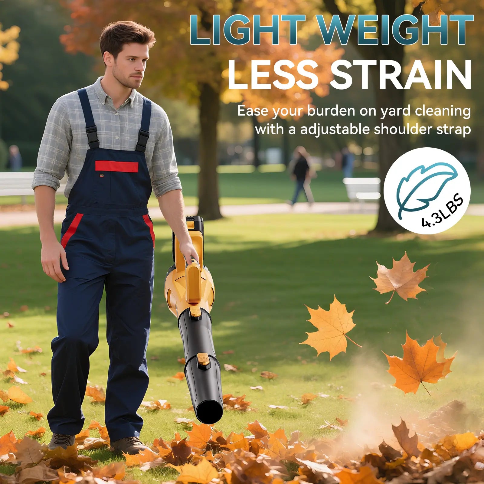 TANLOOK HC2 High-Power Electric Leaf Blower - 580 CFM Power, 160 MPH, 2×4Ah Batteries Included, Adjustable Speed, High Airflow for Leaves & Snow on Outdoor Surfaces, Ideal Garden Tool for Autumn/Winter Care, 580Cfm Power