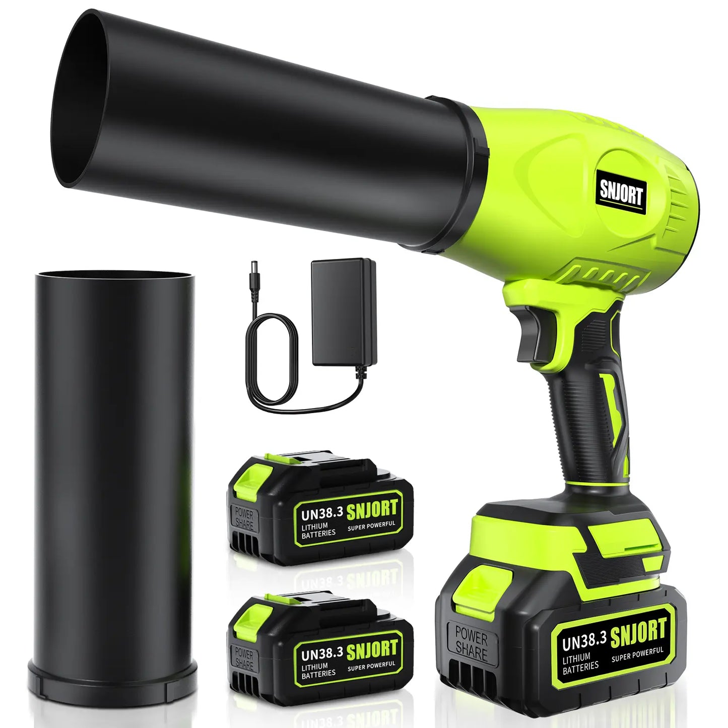 SNJORT Cordless Leaf Blower with Battery and Charger, Handheld Electric Blower for Car Drying, Car Detailing, Patio Cleaning, Leaves, Dust & Debris Removal