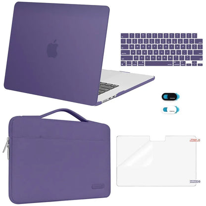 MOSISO Compatible with Macbook Air 15 Inch Case M5 2026 M4 2025 M3 M2 2024 2023 A3448 A3241 A3114 A2941,Protective Hard Shell&Carrying Sleeve Bag&Keyboard Cover&Webcam Cover&Screenfilm, School, Commuting, Daily Protection, Screen Protector, Plastic, Polyc