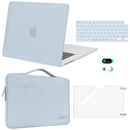 MOSISO Compatible with Macbook Air 15 Inch Case M5 2026 M4 2025 M3 M2 2024 2023 A3448 A3241 A3114 A2941,Protective Hard Shell&Carrying Sleeve Bag&Keyboard Cover&Webcam Cover&Screenfilm, School, Commuting, Daily Protection, Screen Protector, Plastic, Polyc