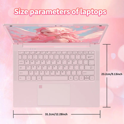 Auusda 14.1" Windows 11 Pro Laptop with Intel Celeron N5105 CPU, 8GB RAM, 256GB SSD, Backlight, Fingerprint, Webcam Switch, Portable Design