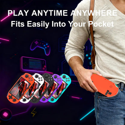 YLW ANS16 Handheld Retro Gaming Console, 4.5-Inch Lps Screen Gaming Console, Wireless Mini Portable Gaming Console, Built-In 64GB Memory Card, Gift Gaming Console, Gaming Peripherals with 16,000+ Games and 14+ Emulators, Pocket Game Player Rechargeable