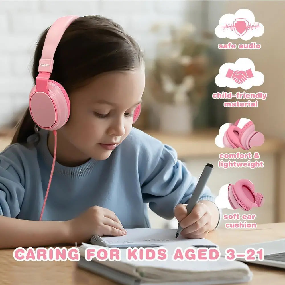 MIDOLA H01 Wired Over-Ear Gaming Headphones - Hi-Fi Audio, Active Noise Cancellation, Dual Mic, Folding Design, Extended Wear Comfort for Students, Daily Commute