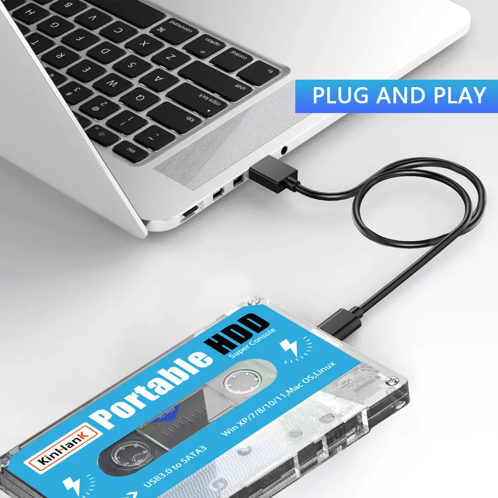KINHANK 500GB Retro Gaming Hard Drive with 100,000 Games and 70 Emulators - Plug and Play Solution
