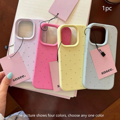 Macaron-Color Liquid Silicone Heart Phone Case - Protective Soft TPU Accessories for Iphone 11/12/13/14/15/16/17 Pro/Pro Max/Plus, Note11Pro - Pumpkin, Drink Pattern Fashion Trendy Gift, Shockproof, Iphone 17, Cover