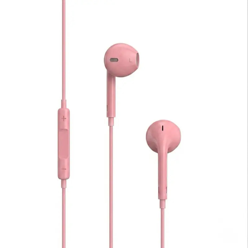Type C Pink Wired Stereo Earbuds for Iphone 17/17 Pro/16/15, Samsung S25/S24/S23, Pixel 10/9, Oneplus & USB-C Phones