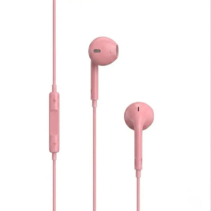 Type C Pink Wired Stereo Earbuds for Iphone 17/17 Pro/16/15, Samsung S25/S24/S23, Pixel 10/9, Oneplus & USB-C Phones