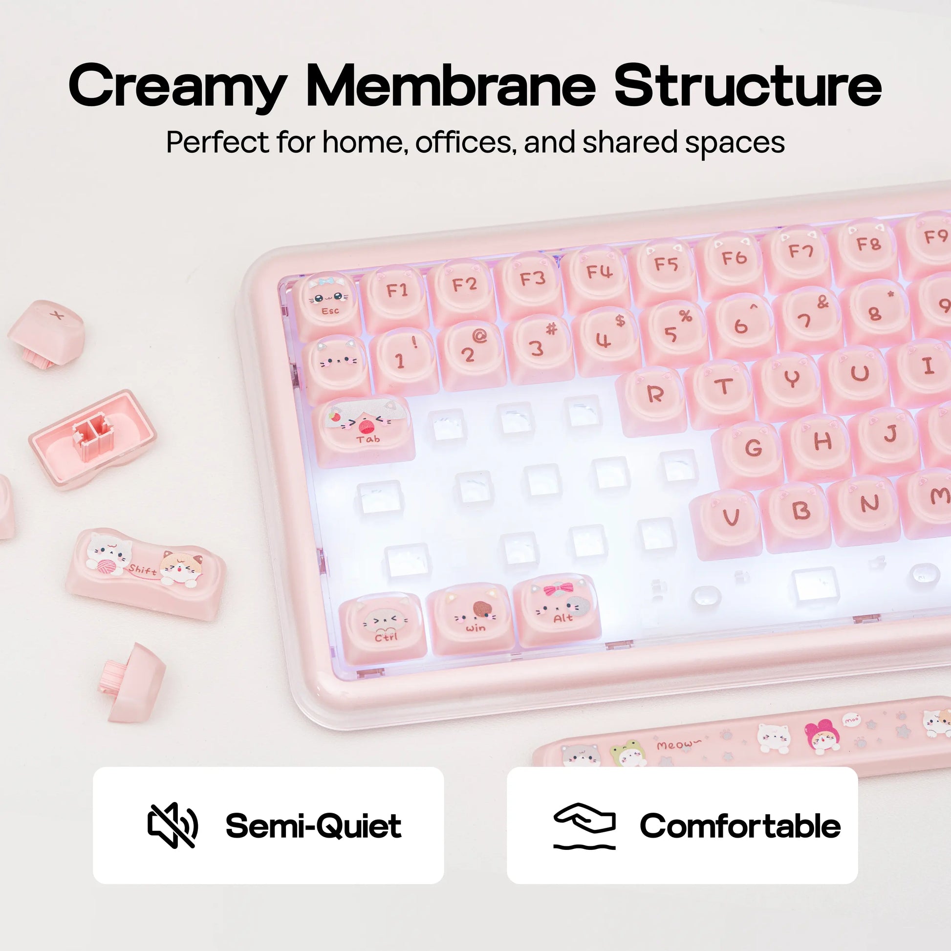 Mechlands X Maorbeng X100 PRO Membrane Keyboard with Number Pad, RGB Backlits, Wireless Computer Keyboard with 5000Mah Battery, BT/2.4G/USB-C Wired, 96% Layout for Windows/Mac/Pc