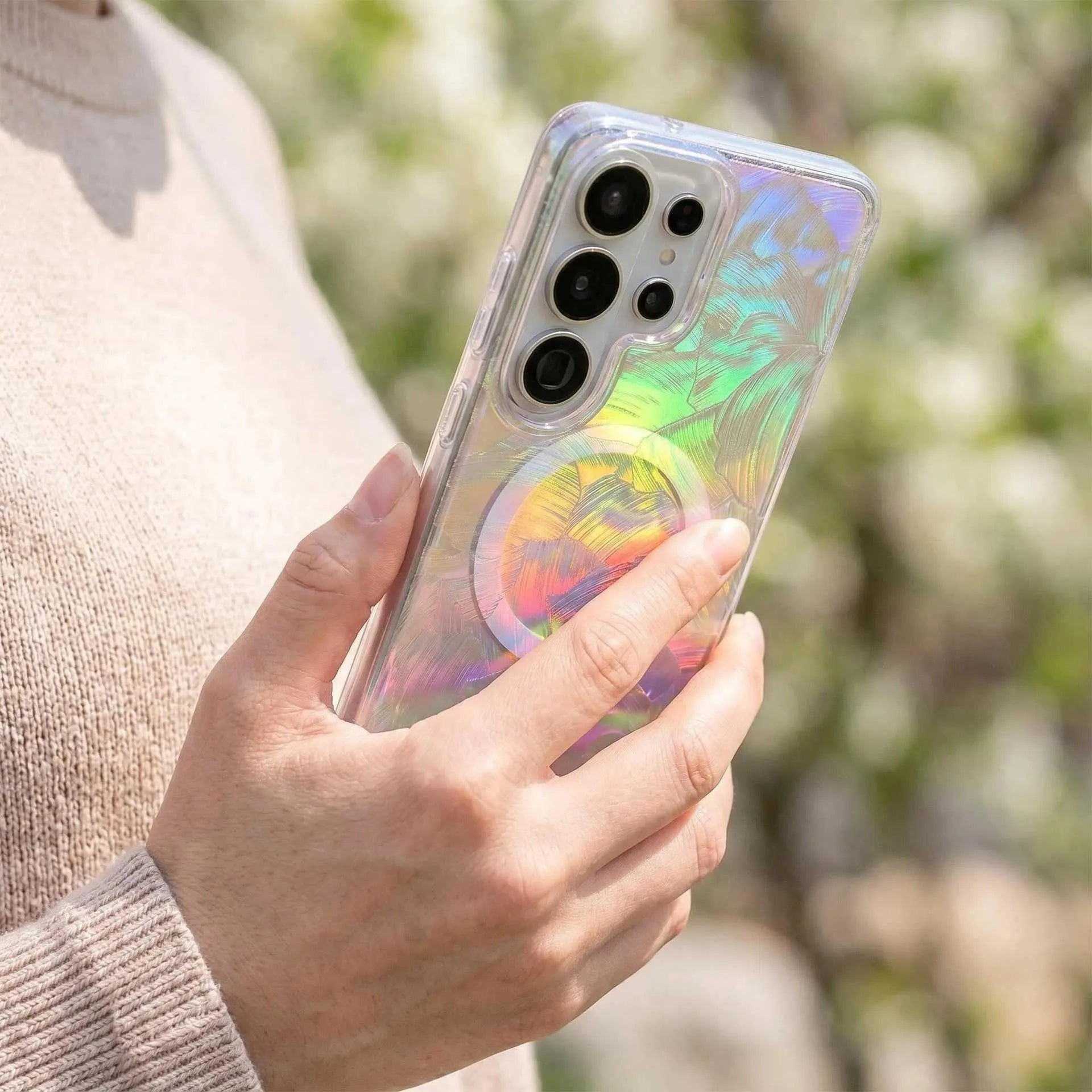 For Samsung Galaxy S26 Magnetic Phone Case IMD Process Mother-Of- Color Plating for S26 Ultra Iridescent Gradient HNX18PLXC