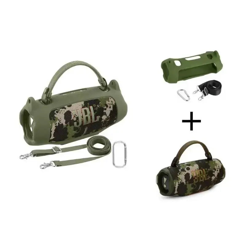 For JBL Charge 6 Waterproof Portable Bluetooth Speaker Silicone Case,Soft Protective Sleeve Cover with Shoulder Strap for JBL Charge 6 Speaker，This Product Comes with a Protective Case and a Speaker. Outdoor Travel Vanlife Party Waterproof