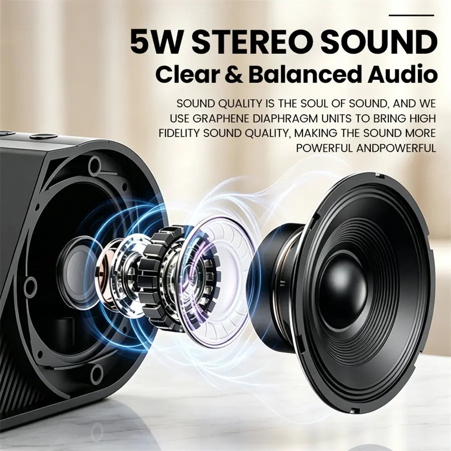 XHJ Portable Wireless BT Speaker with 3-In-1 Mobile Phone Mount, USB-C Compatible Audio Device, Fits Smartphones/Tablets, for Home & Car Use, Ideal Gift for Family, Bluetooth Speaker