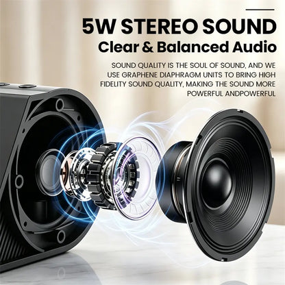 XHJ Portable Wireless BT Speaker with 3-In-1 Mobile Phone Mount, USB-C Compatible Audio Device, Fits Smartphones/Tablets, for Home & Car Use, Ideal Gift for Family, Bluetooth Speaker