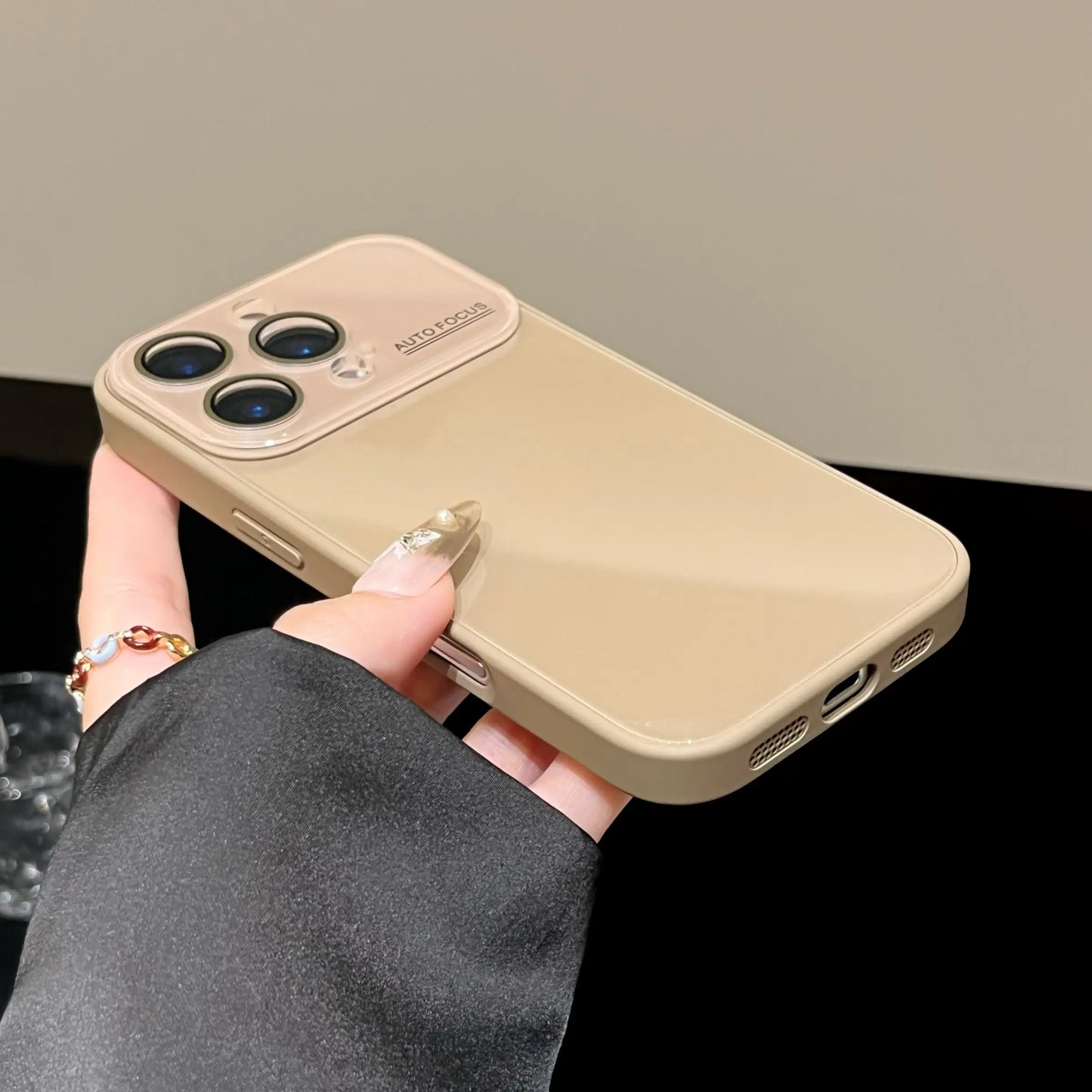 Luxury Skin-Feel Large Window Glass Cellphone Protective Case, Full Coverage Lens Film, Scratch-Resistant and Drop-Proof, Accessories, for Apple Iphone 17Pro Max to 11