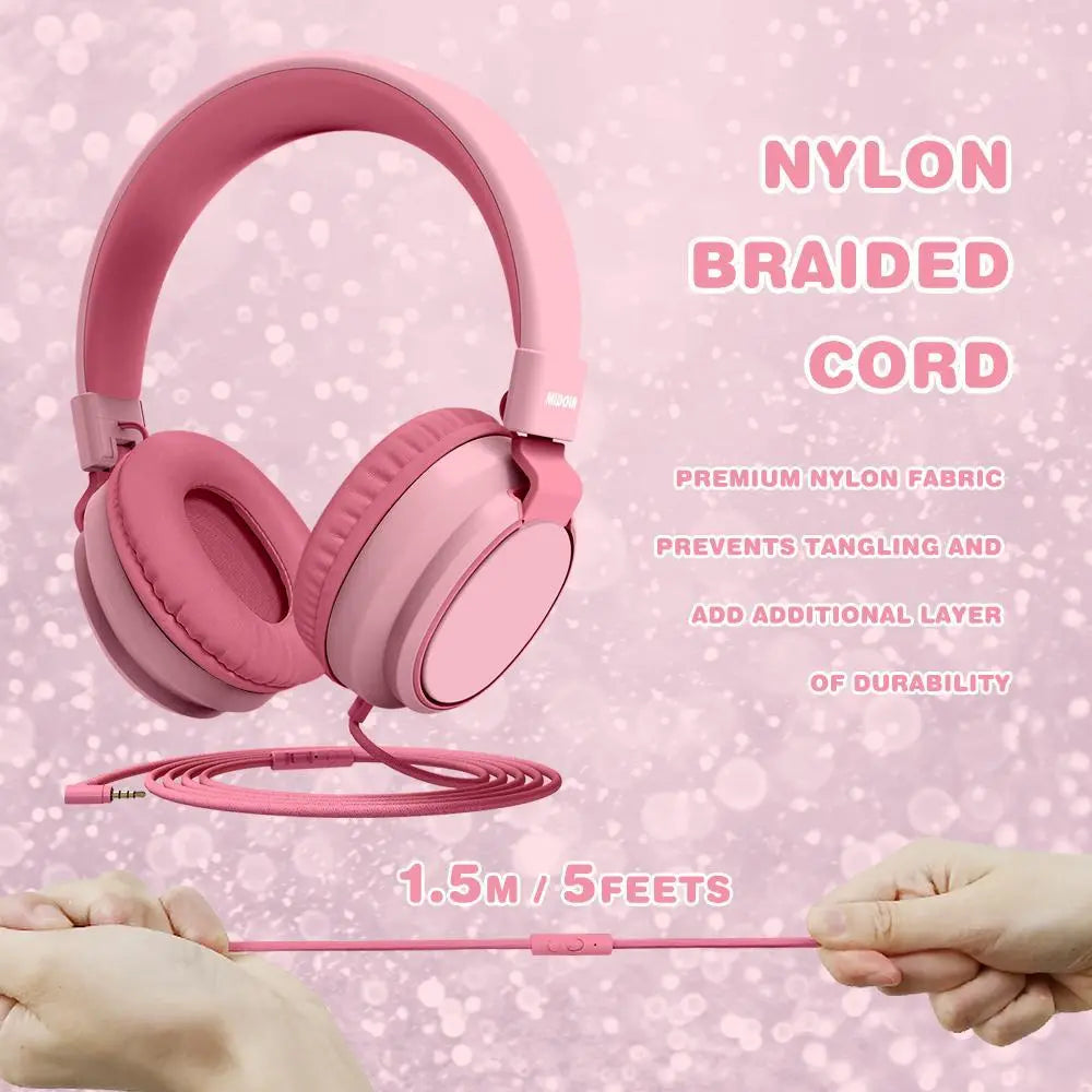MIDOLA H01 Wired Over-Ear Gaming Headphones - Hi-Fi Audio, Active Noise Cancellation, Dual Mic, Folding Design, Extended Wear Comfort for Students, Daily Commute