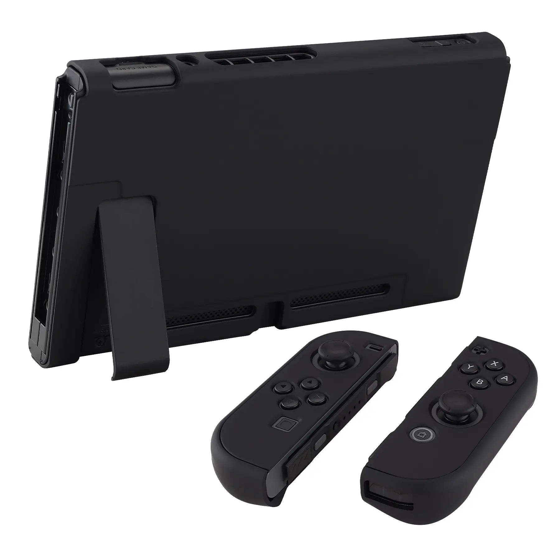 Playvital Customized Dockable Hard Shell Protective Case for Nintendo Switch Console - Black