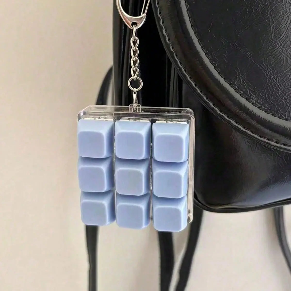 9-Button Cube Stress Relief Keychain - Creative Gothic Y2K Style Fidget Toy for Bags and Car Keys, Ideal Birthday Gift and Party Favor