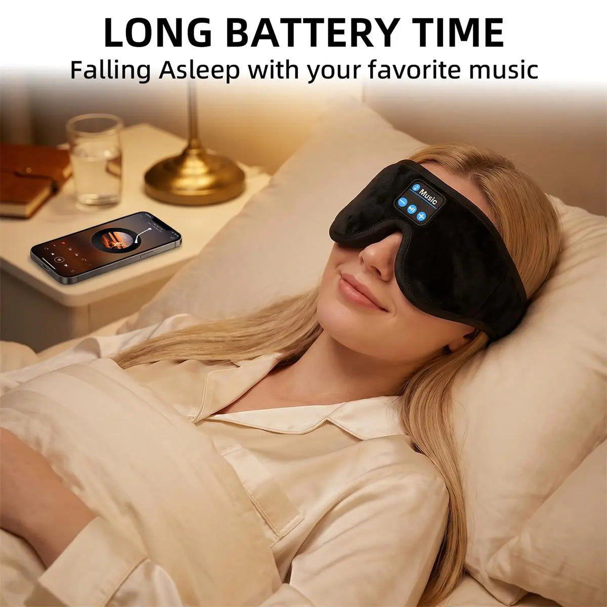 3D Bluetooth Sleep Mask Headphones for Insomnia, Morelax Adjustable 100% Blackout Wireless Eye Mask with Headphones, HD Stereo, Perfect for Home, Travel, Office, Yoga, Gift for Friends