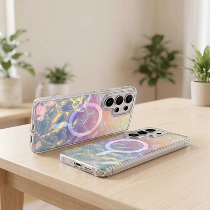 For Samsung Galaxy S26 Magnetic Phone Case IMD Process Mother-Of- Color Plating for S26 Ultra Iridescent Gradient HNX18PLXC