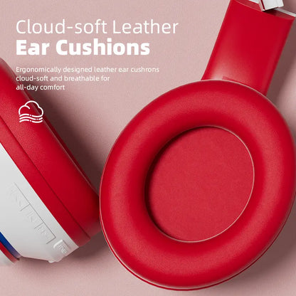 Over-Ear Wireless Bluetooth Headphones LED Light up Hybrid Noise Reduction Hi-Res Audio Deep Bass Hi-Fi Stereo 100H Long Playtime Foldable Lightweight Headset Soft Comfort Earpads Built-In Mic Compatible Ios/Android/Pc for Office Travel Gym Outdoor Black
