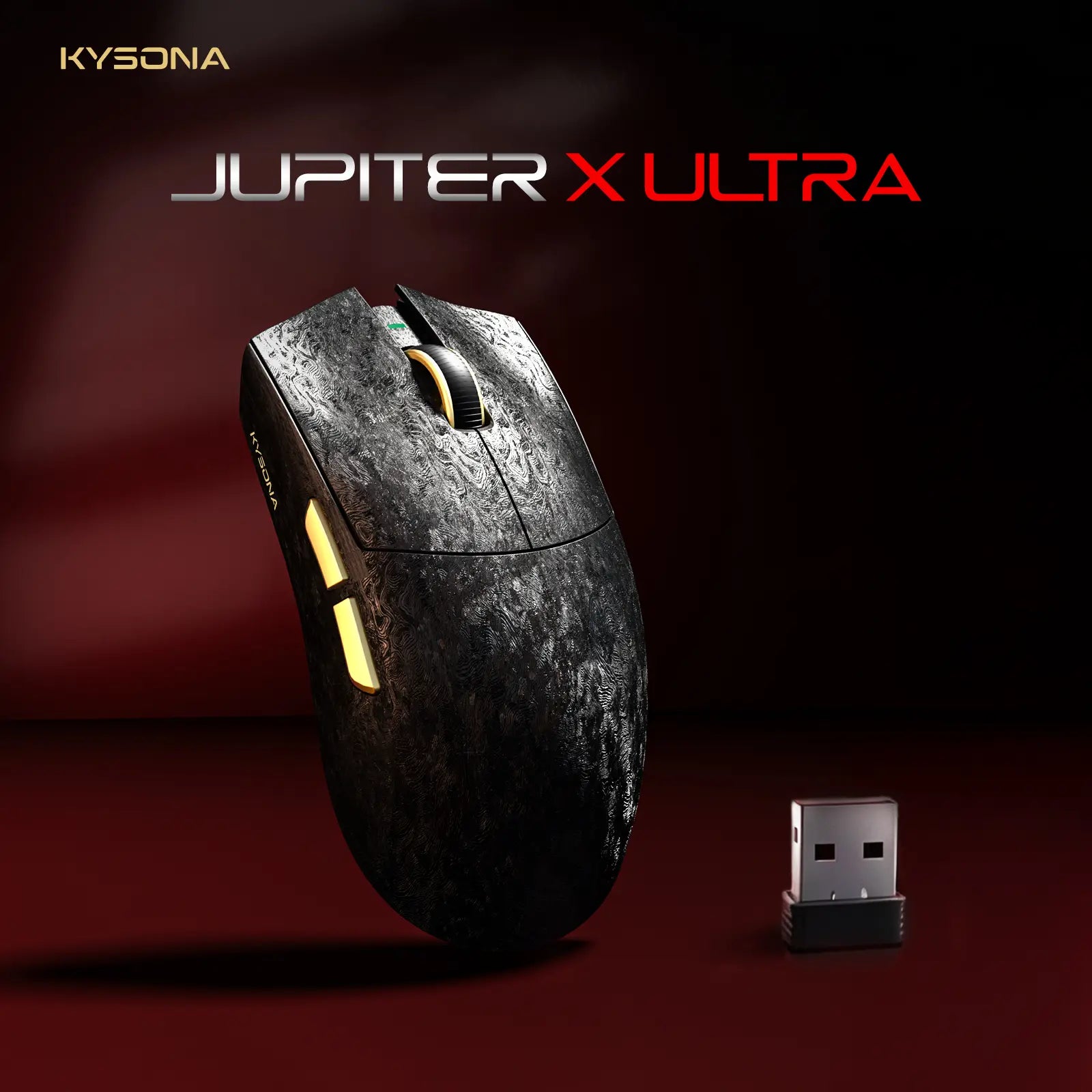 KYSONA Jupiter X Ultra Wireless Gaming Mouse - Carbon Fiber, 61G Ultra Light, PAW3950 30000 DPI Sensor, 70M Omron Optical Switches, 8000Hz Polling Rate, Wired-Wireless-Bluetooth 3 Modes, for Pc/Office & Pro Gamers, Gamer Stuff