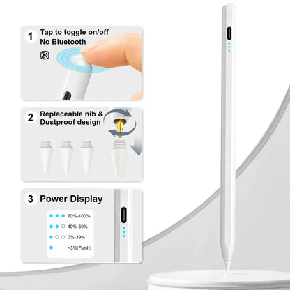 Stylus Pen for Ipad(2018-2026)-2X Fast Charge with Tilt Sensitivity & Palm Rejection for Ipad 11/10/9/8/7/6Th Gen, Air 5/4/3/M4/M3/M2, Pro 13"/12.9"/11"/M4, Mini 7/6/5Th Backtoschool