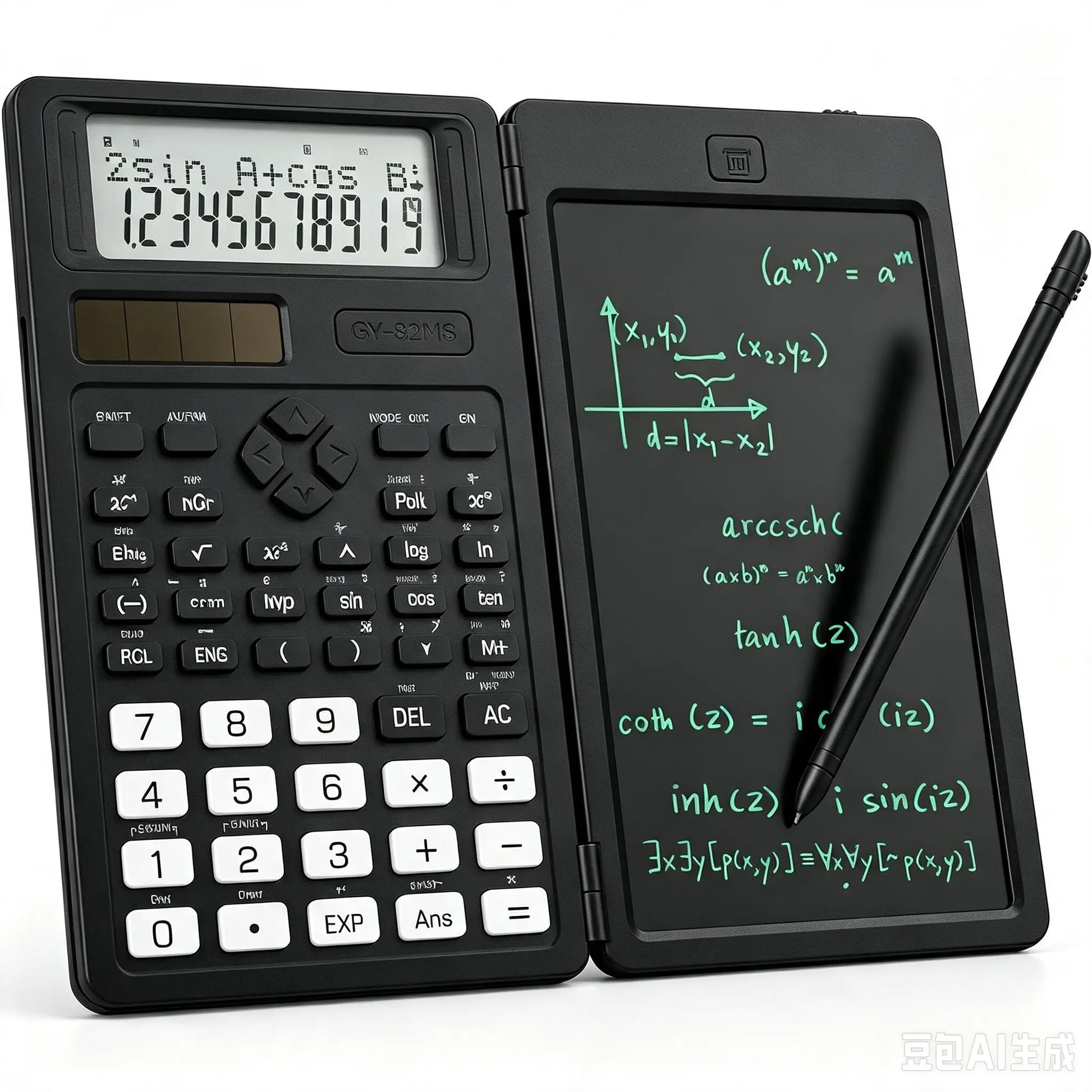 Plastic Scientific Calculator Cute, 82MS Foldable 2-Line Display, 240-Functions Solar & Battery Powered, Portable Notepad-Included School Supply for Middle-High School Students (Party Bag for Kids) Gifts