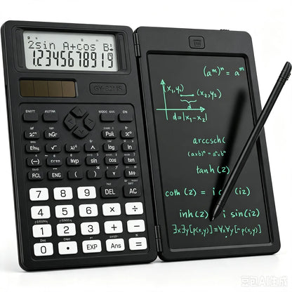 Plastic Scientific Calculator Cute, 82MS Foldable 2-Line Display, 240-Functions Solar & Battery Powered, Portable Notepad-Included School Supply for Middle-High School Students (Party Bag for Kids) Gifts